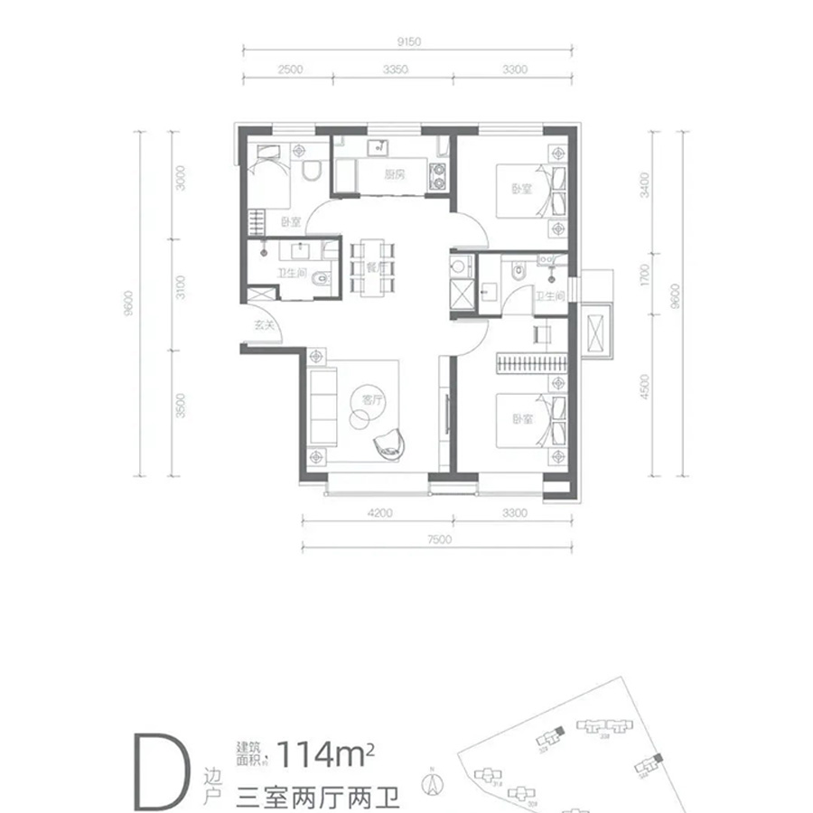 京投发展北熙区三室房子