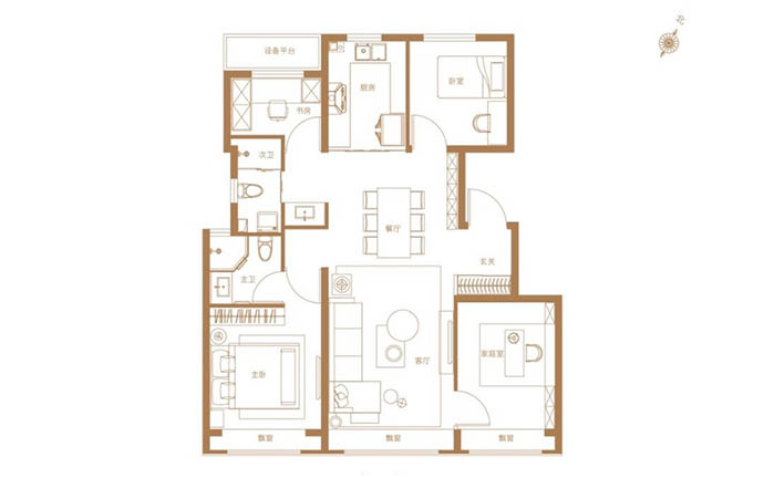 中建长安麓府建面115㎡户型