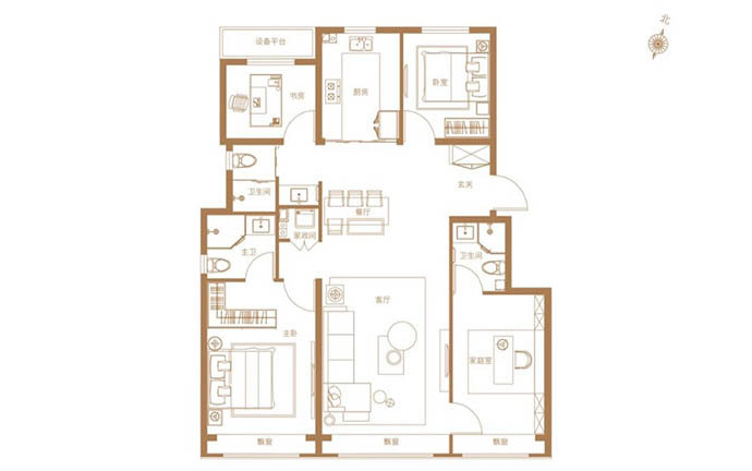 中建长安麓府建面139㎡户型图