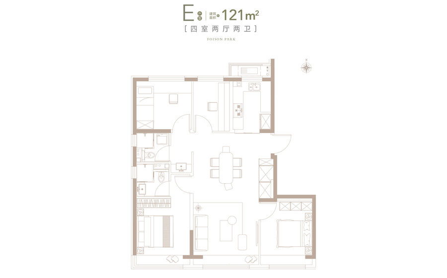 丰禾嘉会建面121平户型图