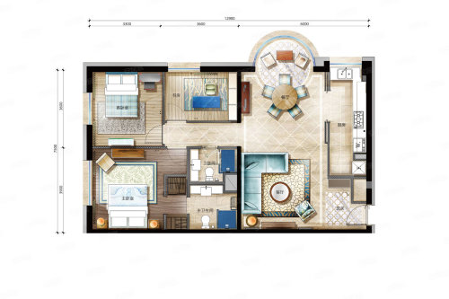 建面125㎡三居
