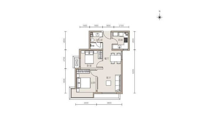 建面69㎡两居