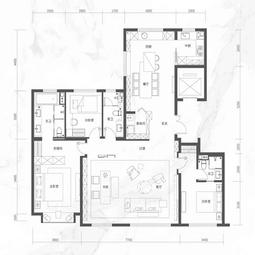 建面195㎡四居