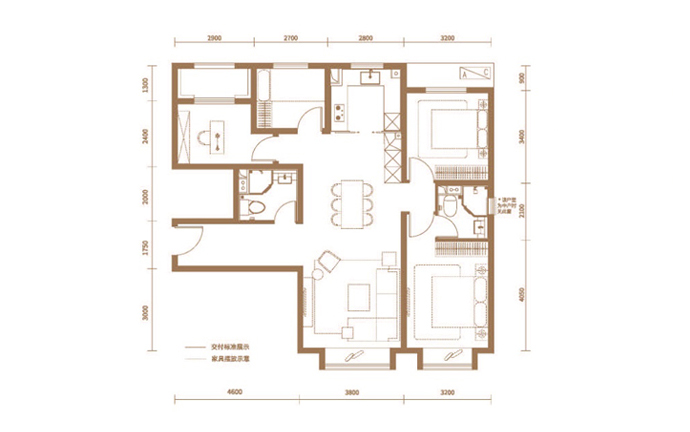 建面124㎡四居