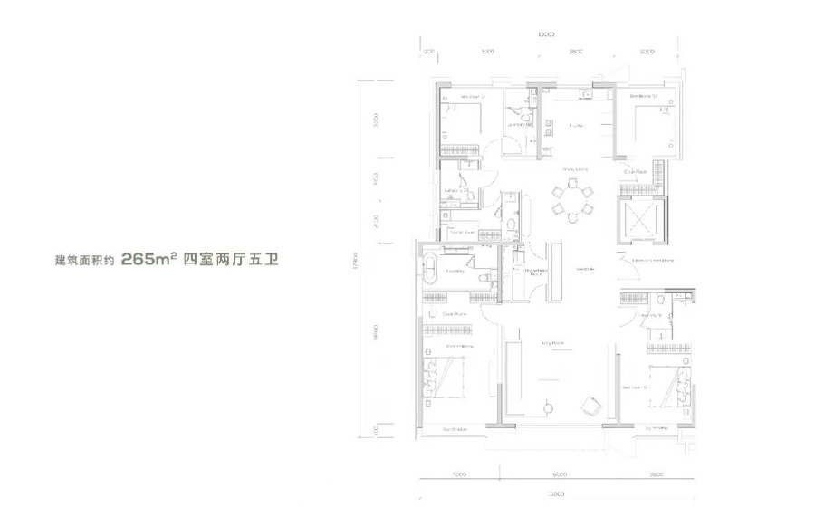四室两厅五卫