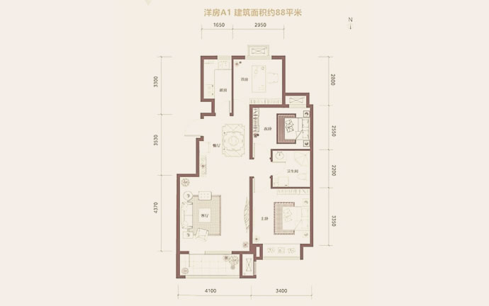 洋房建面88㎡