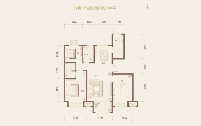 洋房建面101㎡