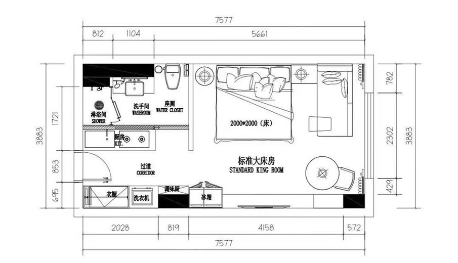 建面49㎡ 1室1厅1卫