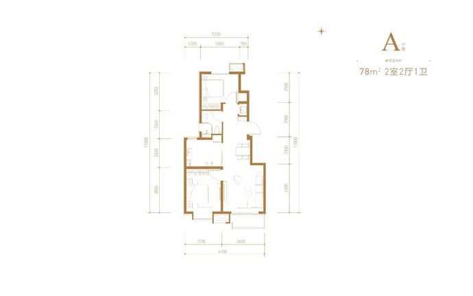 建面78㎡两居