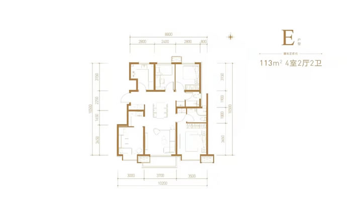 建面113㎡四居