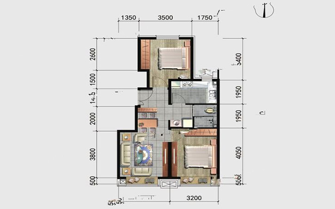 建面82㎡两居