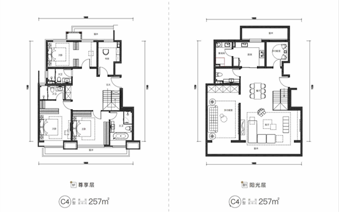 建面257㎡下跃