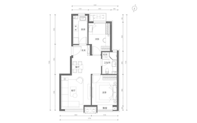 建面77㎡两居