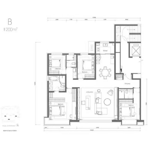 建面200㎡户型