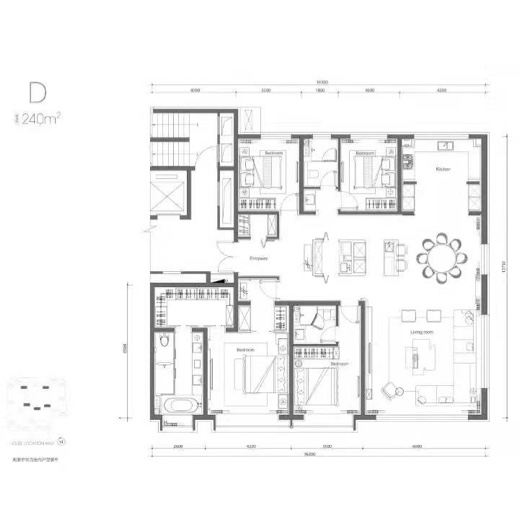 建面240㎡户型