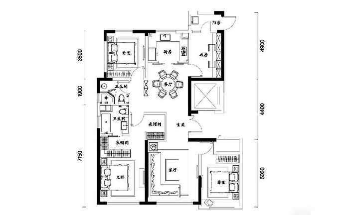 建面117㎡四居